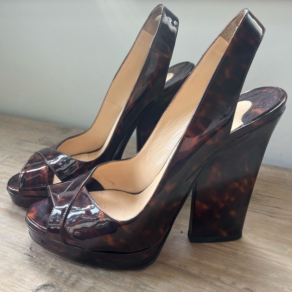 Louis V Brown Turtle shell platform size 6 - Picture 2 of 2